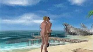 Two sexy 3D studs are fucking out in the sun porn video